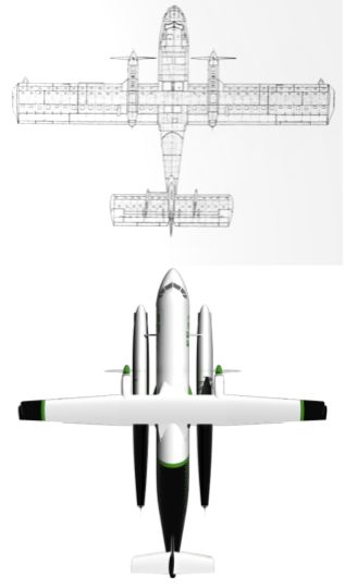 Positive Aviation - FF72 from above with 3D drawing